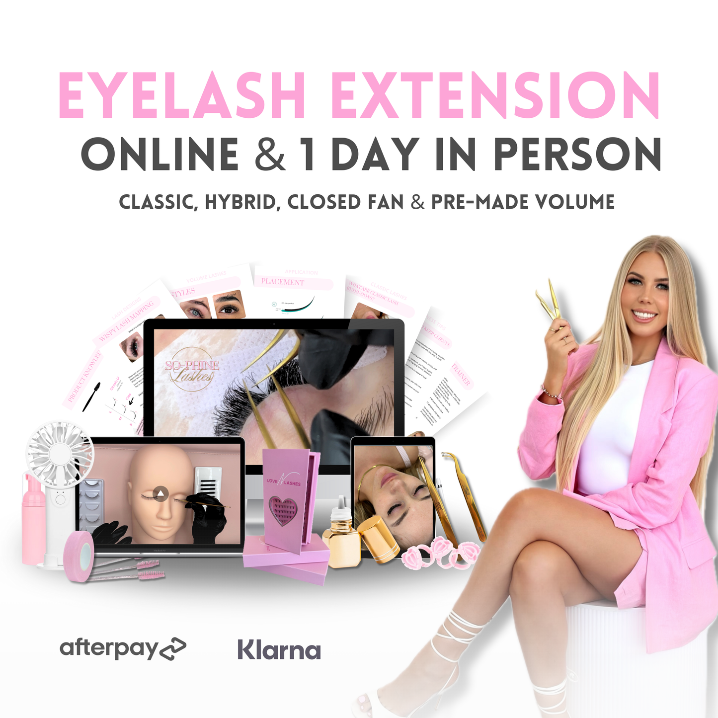 Online Eyelash Extension Course + 1 Day In-Person Training